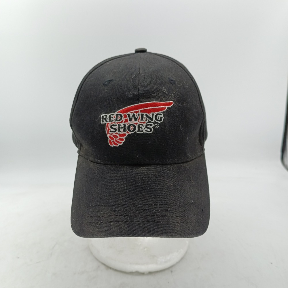 Red Wing Shoes Black Baseball Cap Embroidered Logo Adjustable Cotton Hat Mens #1